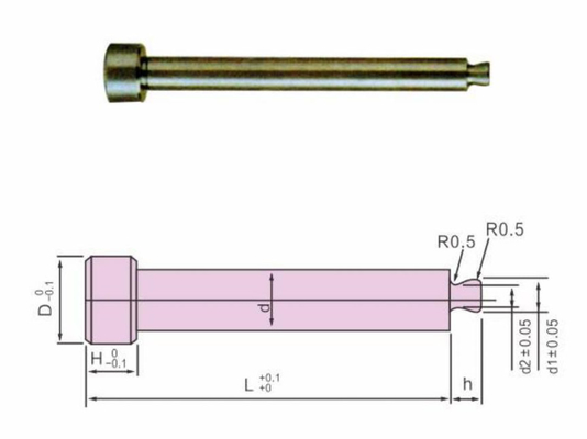 Le moulage par injection en plastique de la nitrure SKD61 partie le Pin de serrure de coureur de JIS
