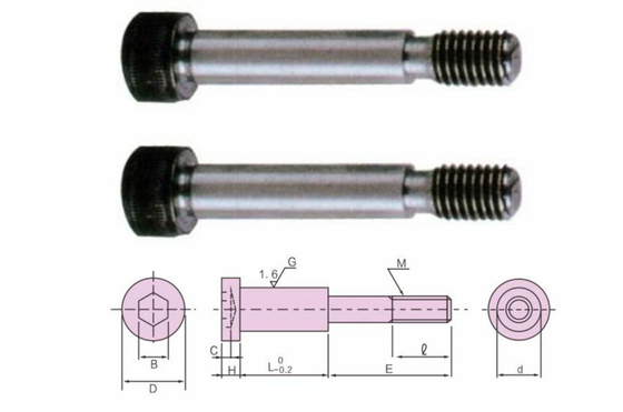 Boulon d'épaule d'hexagone des vis d'épaule de l'acier inoxydable M48 SCM435 HRC 30